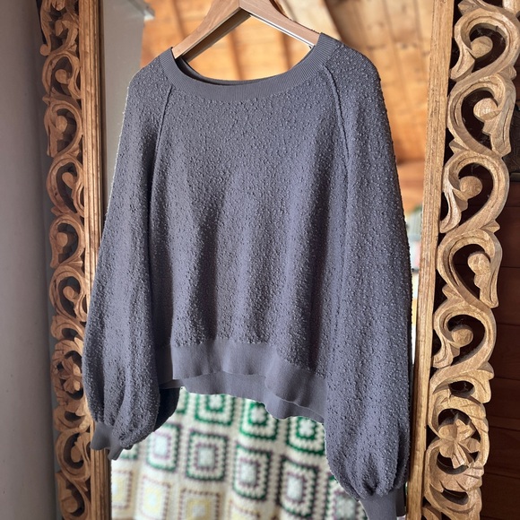 Free People Sweaters - Free People Bubble Knit Crewneck Sweater — Heather Gray